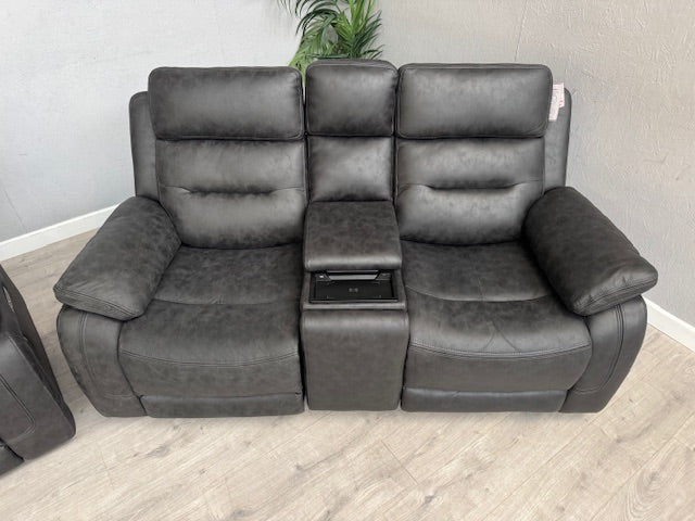 DFS Pierson 3 Seater + 2 Seater Music Power Recliners + Table + Console RRP: £2598