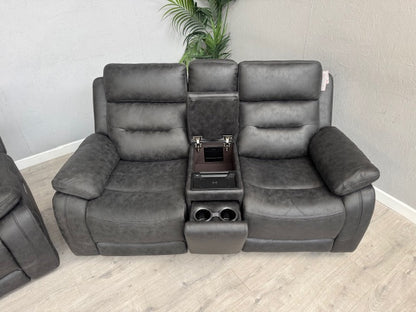 DFS Pierson 3 Seater + 2 Seater Music Power Recliners + Table + Console RRP: £2598