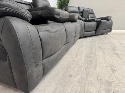 DFS Pierson 3 Seater + 2 Seater Music Power Recliners + Table + Console RRP: £2598