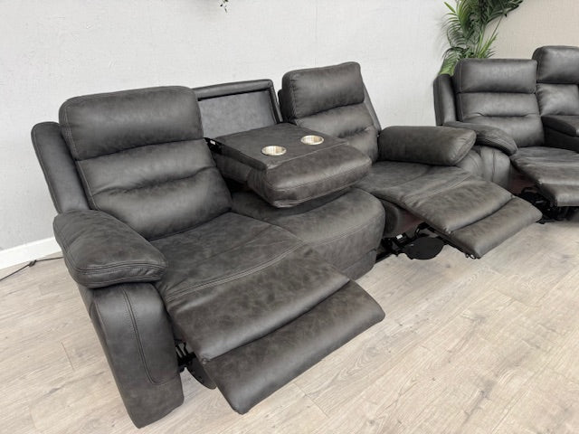 DFS Pierson 3 Seater + 2 Seater Music Power Recliners + Table + Console RRP: £2598