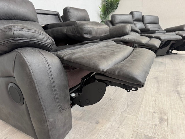 DFS Pierson 3 Seater + 2 Seater Music Power Recliners + Table + Console RRP: £2598