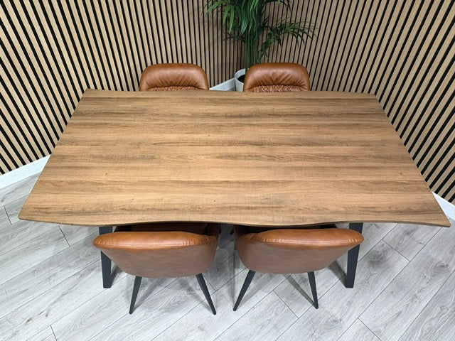 NEXT Sample - Corrine Industrial Dining Table + 4 leather effect chairs - RRP £1899