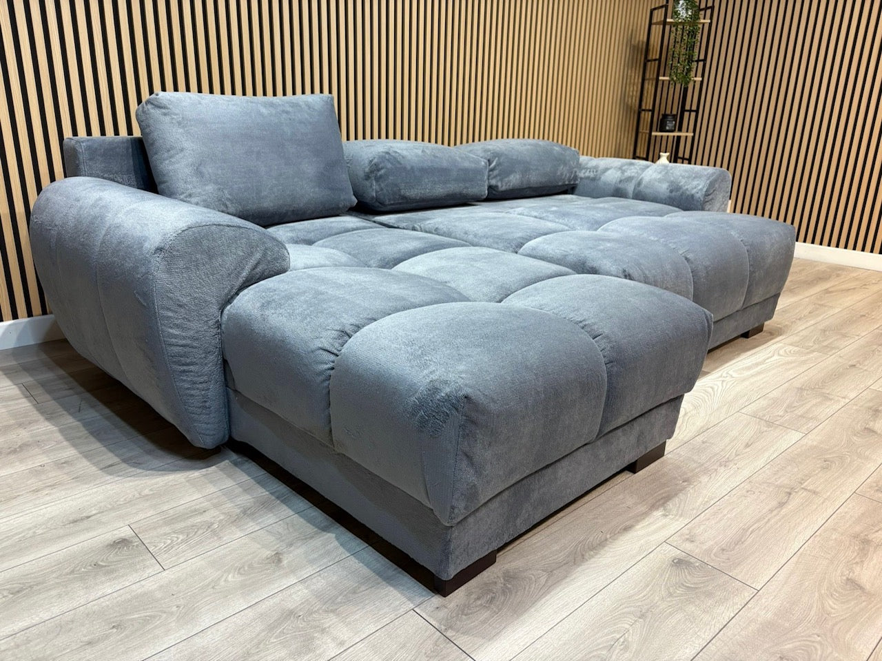 AZZURO Premium Fabric LHF Corner Chaise Sofa Bed with Storage, Grey - RRP £1,799