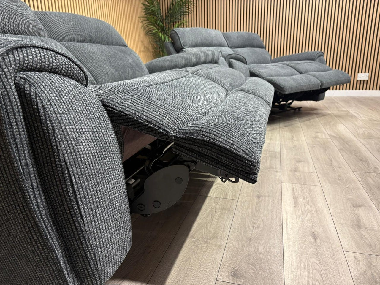 Atlanta - Fabric 3+2 Seater Sofa Set with Power Recliners, Coda Black - RRP £2478
