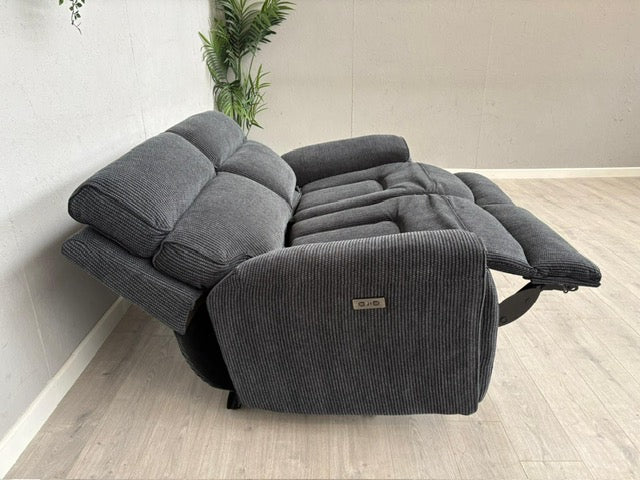 Atlanta - Fabric 2 Seater Sofa with Power Recliners, Coda Black - RRP £1079