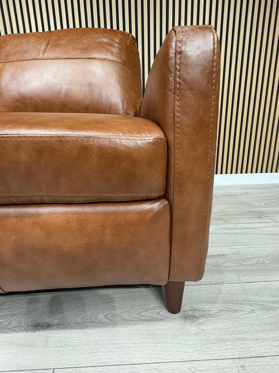 John Lewis BAILEY Style LHF Leather 3 Seater Chaise End Sofa, Tan - RRP £3,449