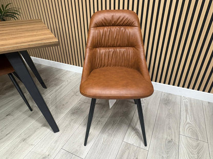 NEXT Sample - Corrine Industrial Dining Table + 4 leather effect chairs - RRP £1899