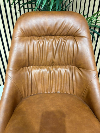 NEXT Sample - Corrine Leather Effect Tan Dining Chairs