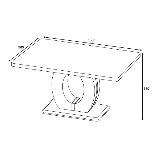 Grey and White Marble Dining Table Chrome Base
