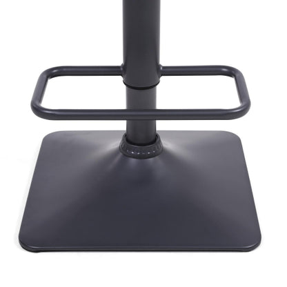 Light Grey Leather Effect Adjustable Swivel Bar Stool