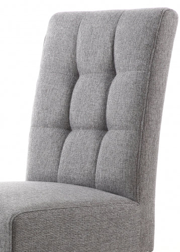 Steel Grey Linen Effect Fabric Dining Chair Natural Legs