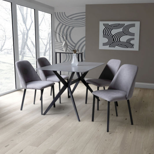 Timor 1.2m Grey And 4 Linden Dining Set