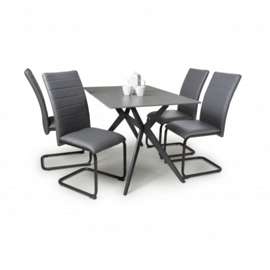 Timor 1.2m Grey And 4 Carlisle Grey Dining Set