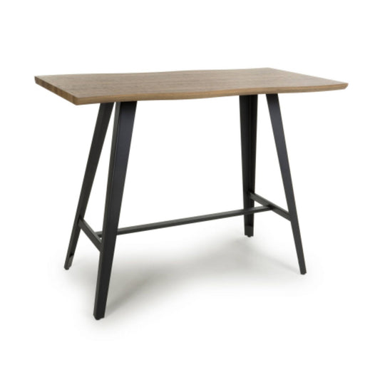Natural Wooden Curved Edge Breakfast Bar Table
