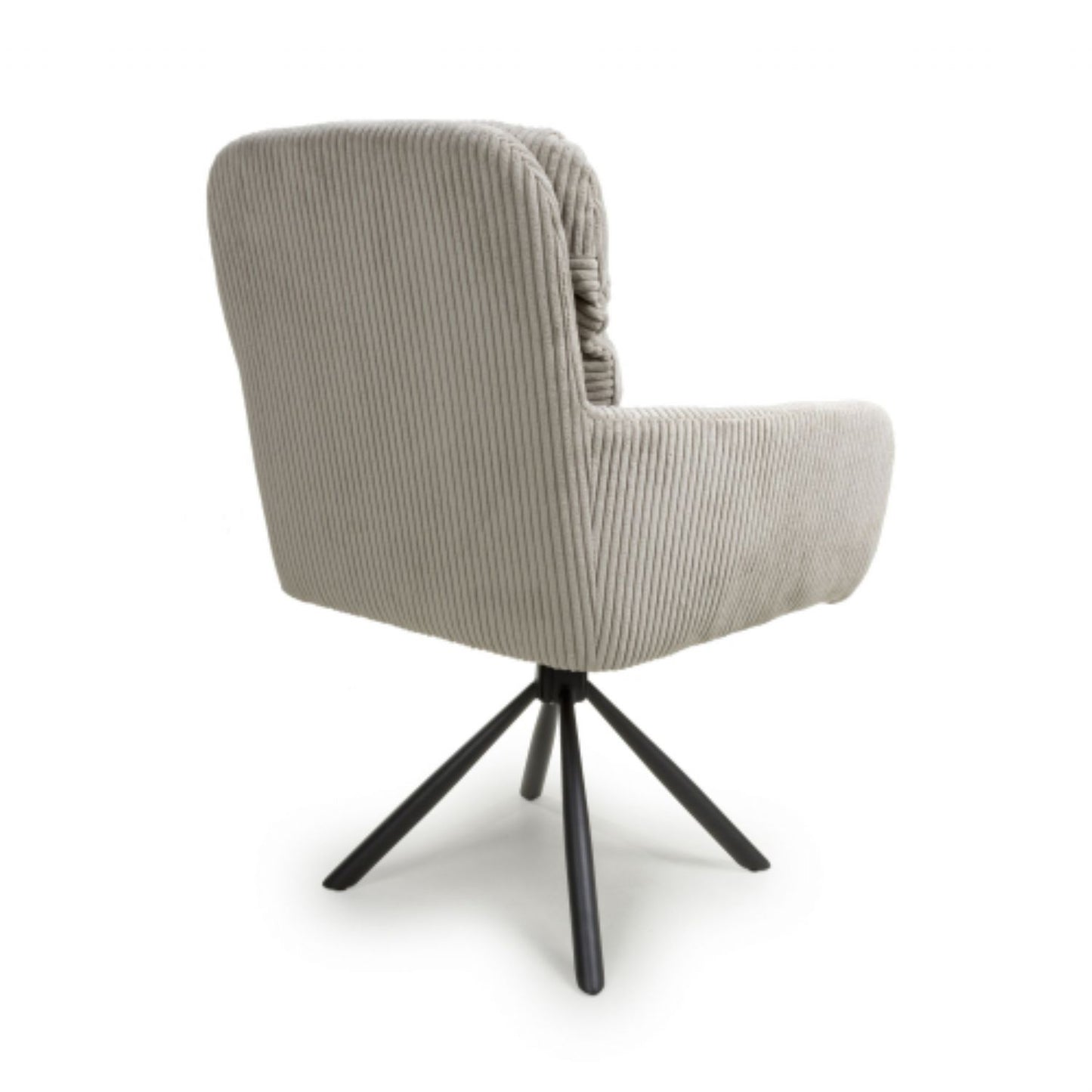 Mink Ribbed Corduroy Fabric 180 Degree Swivel Dining Chair