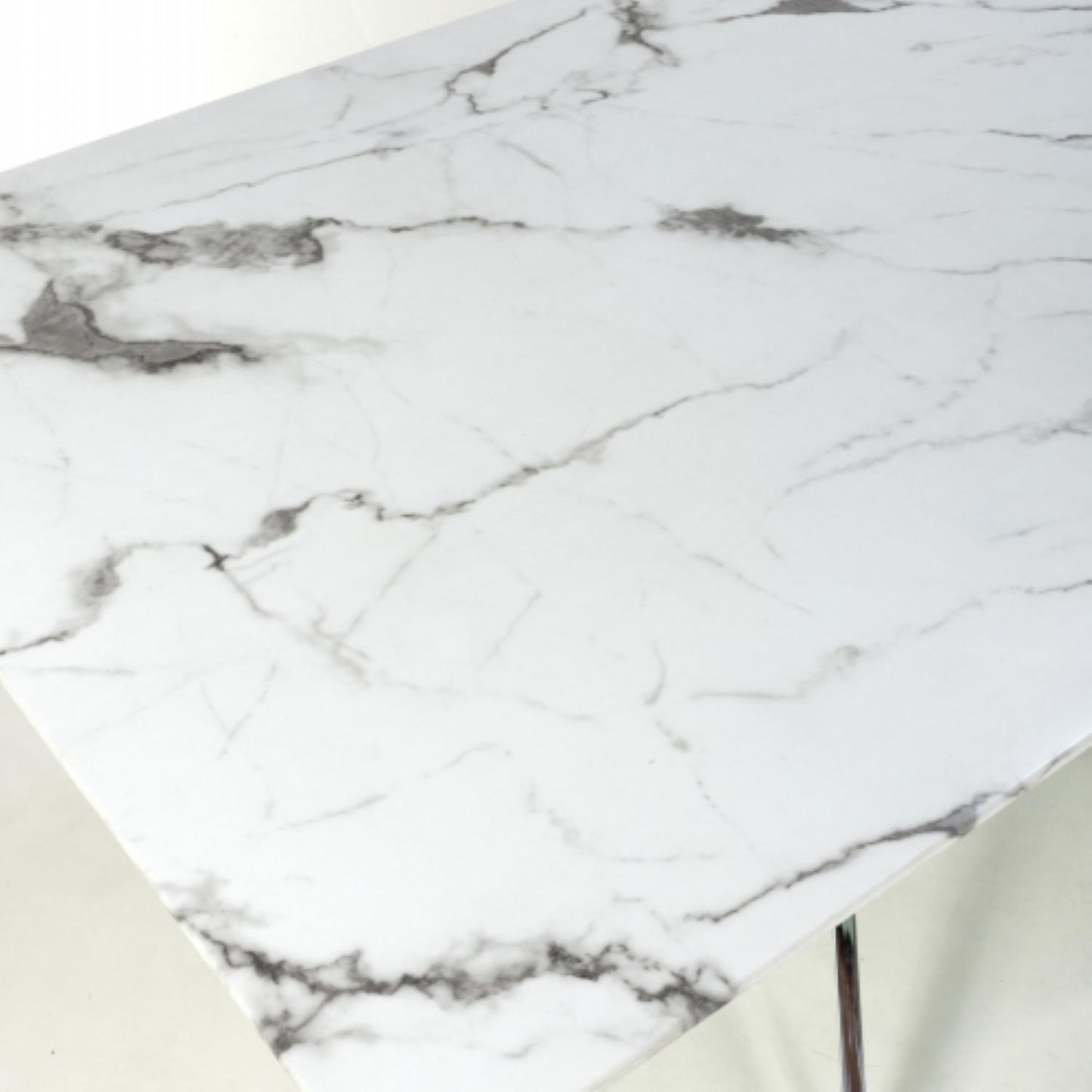 Astoria Medium 1.6m White Chrome Dining Table