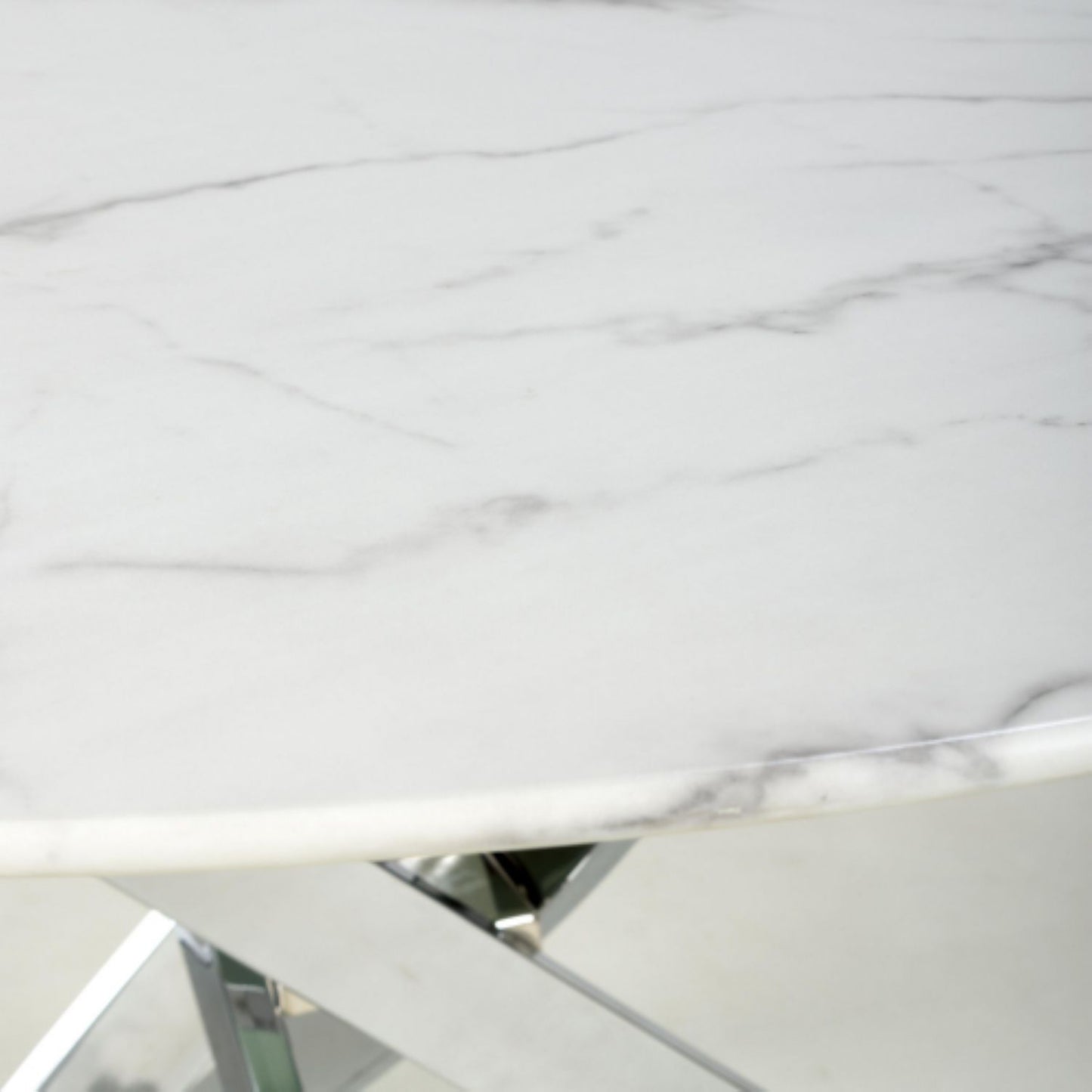 Astoria Round White Chrome Dining Table