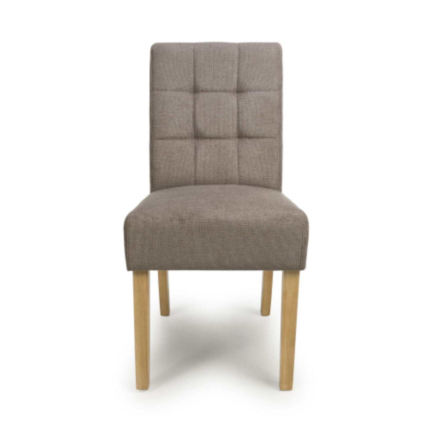 Light Brown Fabric Dining Chair with Natural Legs
