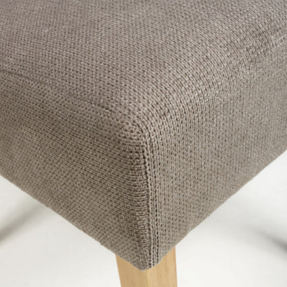 Light Brown Fabric Dining Chair with Natural Legs