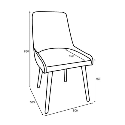 Grey Linen Fabric Dining Chair with Light Wood Legs