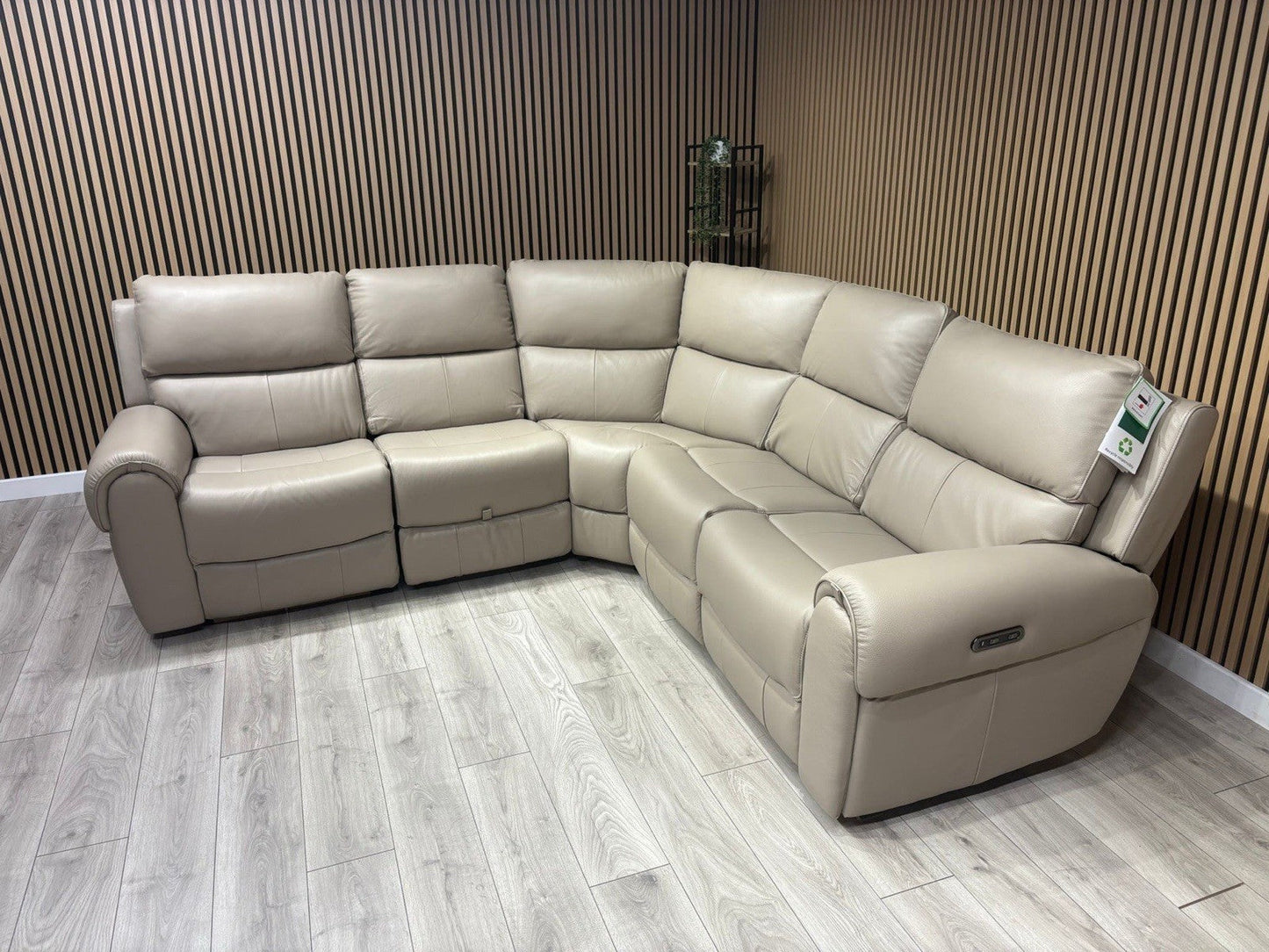 Oak FurnitureLand - Ezra Leather Modular Corner Sofa Power Recliners - RRP £3549