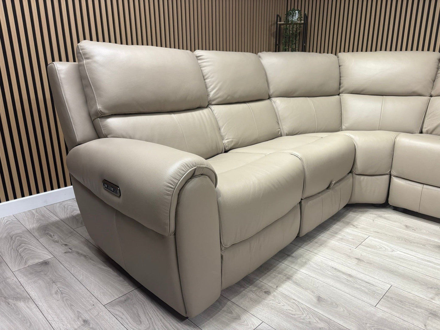 Oak FurnitureLand - Ezra Leather Modular Corner Sofa Power Recliners - RRP £3549