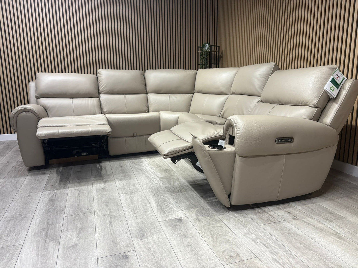 Oak FurnitureLand - Ezra Leather Modular Corner Sofa Power Recliners - RRP £3549