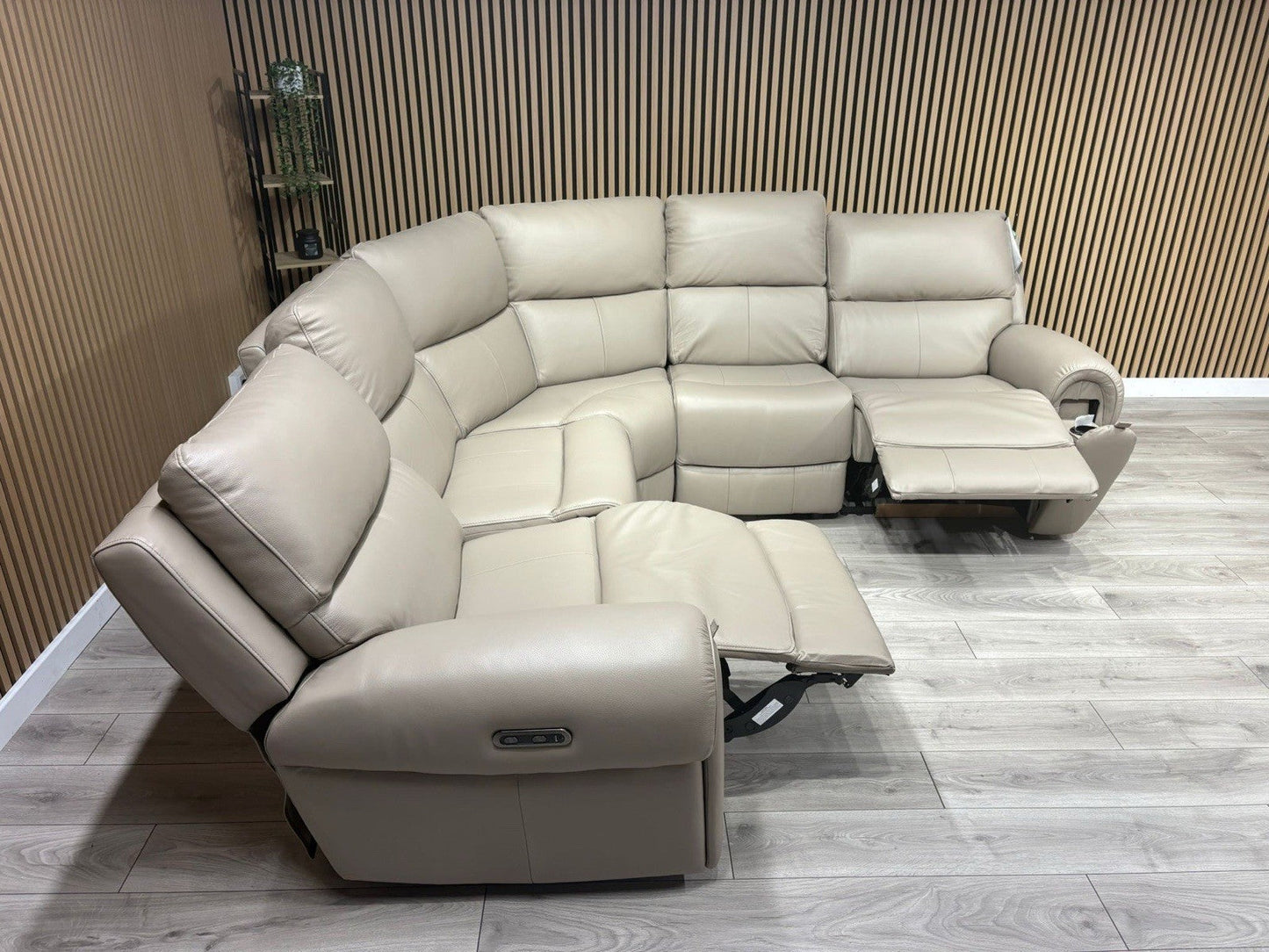 Oak FurnitureLand - Ezra Leather Modular Corner Sofa Power Recliners - RRP £3549