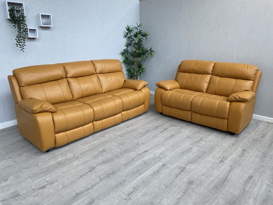 Furniture Village MORENO Leather 3 Seater + 2 Seater Sofa Set - RRP £3,090